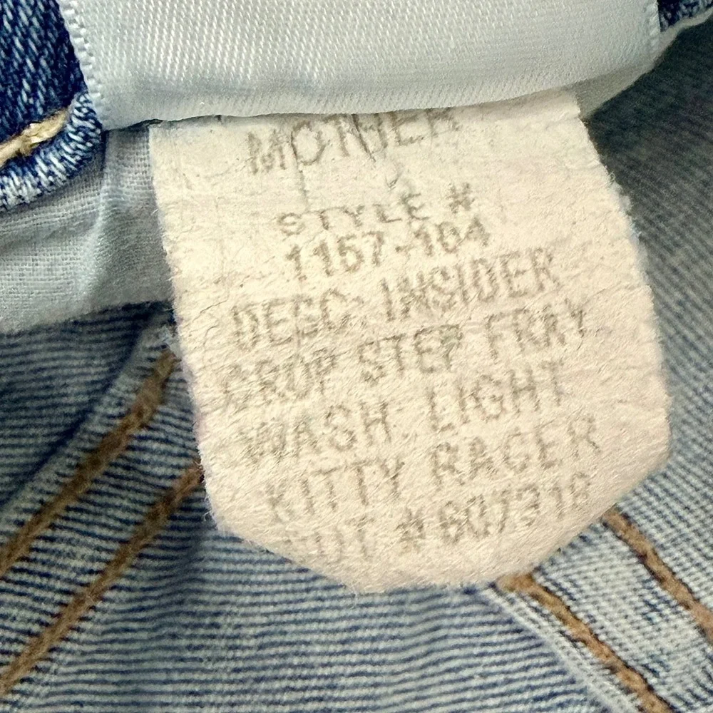 MOTHER The Insider Crop Step Fray Jeans Women 30 Light Kitty Rager Side Stripe